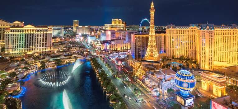 [4K] On top of Eiffel Tower - Las Vegas at Night 